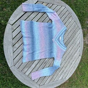 Sweater Blue Pink Cotton Candy Ombre Striped Knit size small‎ a new approach Ana